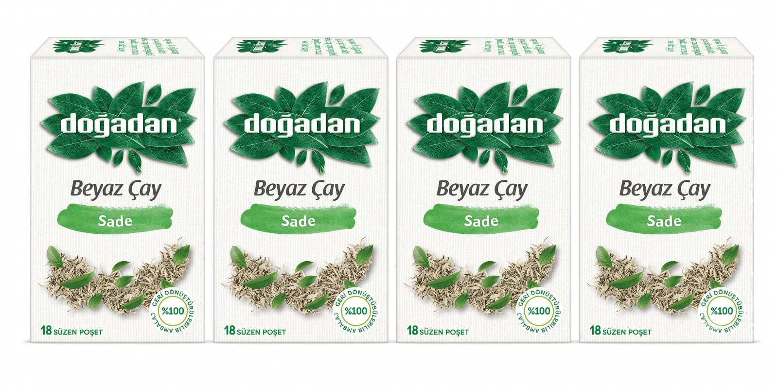 4-Piece Plain White Tea